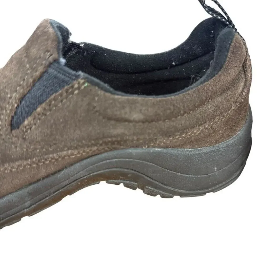 LL Bean Mens Dark Brown Casual Loafers Slip On Shoes Round Toe Suede 7 Wide